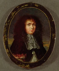 Porträtt av Ludvig XIV (olja på koppar)